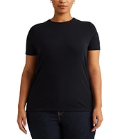 Lauren Ralph Lauren Plus Size Crew Neck Short Sleeve Stretch Cotton T-Shirt