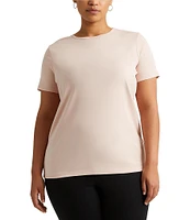 Lauren Ralph Lauren Plus Size Crew Neck Short Sleeve Stretch Cotton T-Shirt