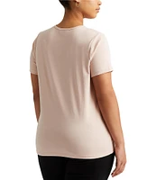 Lauren Ralph Lauren Plus Size Crew Neck Short Sleeve Stretch Cotton T-Shirt