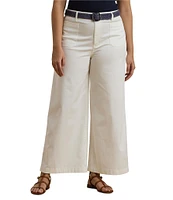 Lauren Ralph Lauren Plus Size Stretch Chino Wide Leg Cropped Pants