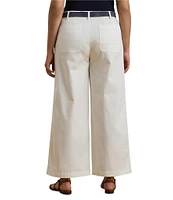 Lauren Ralph Lauren Plus Size Stretch Chino Wide Leg Cropped Pants