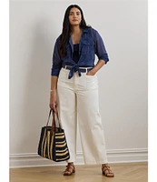 Lauren Ralph Lauren Plus Size Stretch Chino Wide Leg Cropped Pants