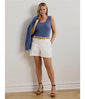 Lauren Ralph Lauren Plus Size Stretch Cotton Scoop Neck Sleeveless Tank Top