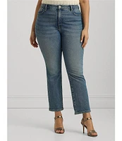 Lauren Ralph Lauren Plus Size Twill High-Rise Ankle Jeans