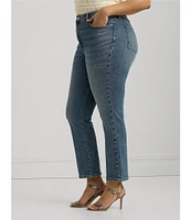 Lauren Ralph Lauren Plus Size Twill High-Rise Ankle Jeans