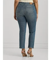 Lauren Ralph Lauren Plus Size Twill High-Rise Ankle Jeans