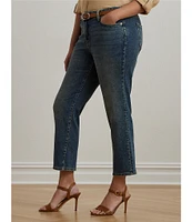 Lauren Ralph Lauren Plus Size Twill Mid Rise Ankle Jeans