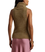 Lauren Ralph Lauren Sleeveless Wool Blend Slim Fit Turtleneck Sweater