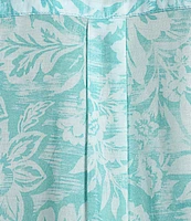 Lauren Ralph Lauren Printed Short Sleeve Notch Collar Woven Cropped Pajama Set