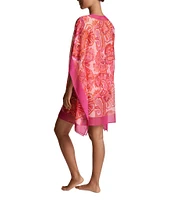 Lauren Ralph Lauren Provence Paisley Border Chiffon V-Neck Poncho Swim Cover-Up