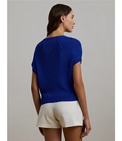 Lauren Ralph Lauren Rib Knit V Neck Short Dolman Sweater