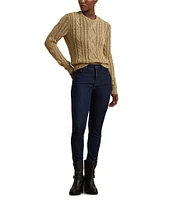 Lauren Ralph Lauren Ribbed Knit Metallic Crew Neck Long Sleeve Sweater