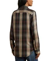 Lauren Ralph Lauren Relaxed Fit Plaid Roll-Tab-Sleeve Shirt