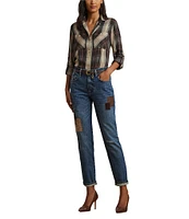 Lauren Ralph Lauren Relaxed Fit Plaid Roll-Tab-Sleeve Shirt