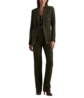 Lauren Ralph Lauren Double-Breasted Peak Lapel Pocket Checked Blazer