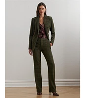 Lauren Ralph Lauren Double-Breasted Peak Lapel Pocket Checked Blazer