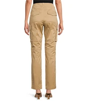 Lauren Ralph Lauren Sateen Flap Pocket High Rise Straight Leg Cargo Pants