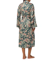 Lauren Ralph Lauren Satin Floral Long Kimono Robe