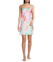 Lauren Ralph Lauren Satin Sleeveless Scoop Neck Ikat Print Chemise