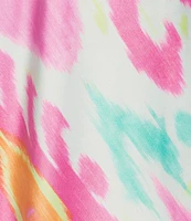Lauren Ralph Lauren Satin Sleeveless Scoop Neck Ikat Print Chemise