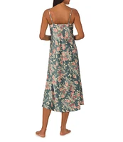 Lauren Ralph Lauren Satin Strappy Floral Ballet Nightgown