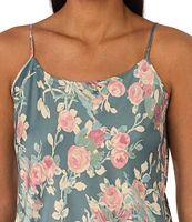 Lauren Ralph Lauren Satin Strappy Floral Ballet Nightgown