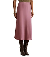 Lauren Ralph Lauren Satin Charmeuse A-Line Midi Skirt