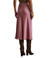 Lauren Ralph Lauren Satin Charmeuse A-Line Midi Skirt