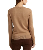 Lauren Ralph Lauren Body Skimming Crew Neck Long Sleeve Ribbed Sweater