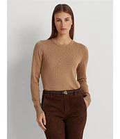 Lauren Ralph Lauren Body Skimming Crew Neck Long Sleeve Ribbed Sweater