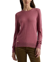 Lauren Ralph Lauren Body Skimming Crew Neck Long Sleeve Ribbed Sweater