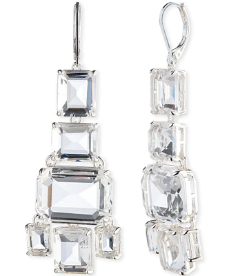 Lauren Ralph Lauren Silver Tone Crystal Stone Chandelier Earrings