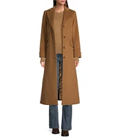 Lauren Ralph Lauren Single Breasted Wool Blend Notch Collar Maxi Coat