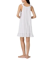Lauren Ralph Lauren Sleeveless Eyelet Ruffle Button Neck Woven Nightgown