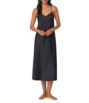 Lauren Ralph Lauren Sleeveless Satin V-Neck Long Nightgown