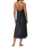 Lauren Ralph Lauren Sleeveless Satin V-Neck Long Nightgown