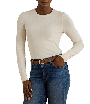 Lauren Ralph Lauren Soft Cotton Blend Crew Neck Long Sleeve Sweater