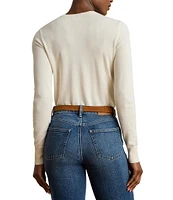 Lauren Ralph Lauren Soft Cotton Blend Crew Neck Long Sleeve Sweater