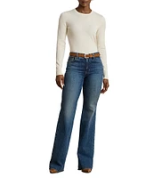 Lauren Ralph Lauren Soft Cotton Blend Crew Neck Long Sleeve Sweater