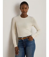 Lauren Ralph Lauren Soft Cotton Blend Crew Neck Long Sleeve Sweater