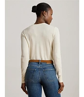 Lauren Ralph Lauren Soft Cotton Blend Crew Neck Long Sleeve Sweater