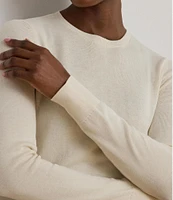 Lauren Ralph Lauren Soft Cotton Blend Crew Neck Long Sleeve Sweater