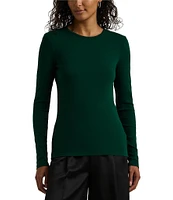 Lauren Ralph Lauren Soft Stretch Knit Crew Neck Long Sleeve Slim Fit Tee