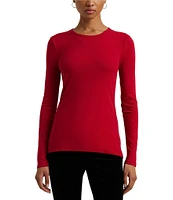 Lauren Ralph Lauren Soft Stretch Knit Crew Neck Long Sleeve Slim Fit Tee