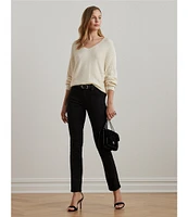 Lauren Ralph Lauren Soft Texture Rib-Knit V-Neck Long Dolman Sleeve Sweater