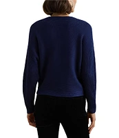 Lauren Ralph Lauren Soft Texture Rib-Knit V-Neck Long Dolman Sleeve Sweater