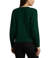 Lauren Ralph Lauren Soft Texture Rib-Knit V-Neck Long Dolman Sleeve Sweater