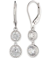 Lauren Ralph Lauren Sterling Silver CZ Double Linear Earrings