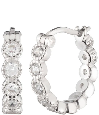 Lauren Ralph Lauren Sterling Silver CZ Hoop Earrings