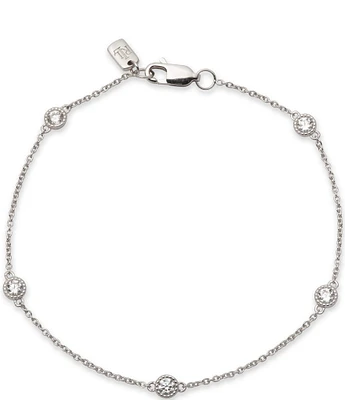 Lauren Ralph Lauren Sterling Silver CZ Stationed Flex Line Bracelet